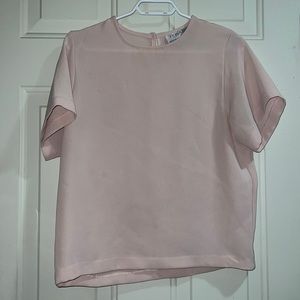 Vintage light pink short-sleeved blouse
